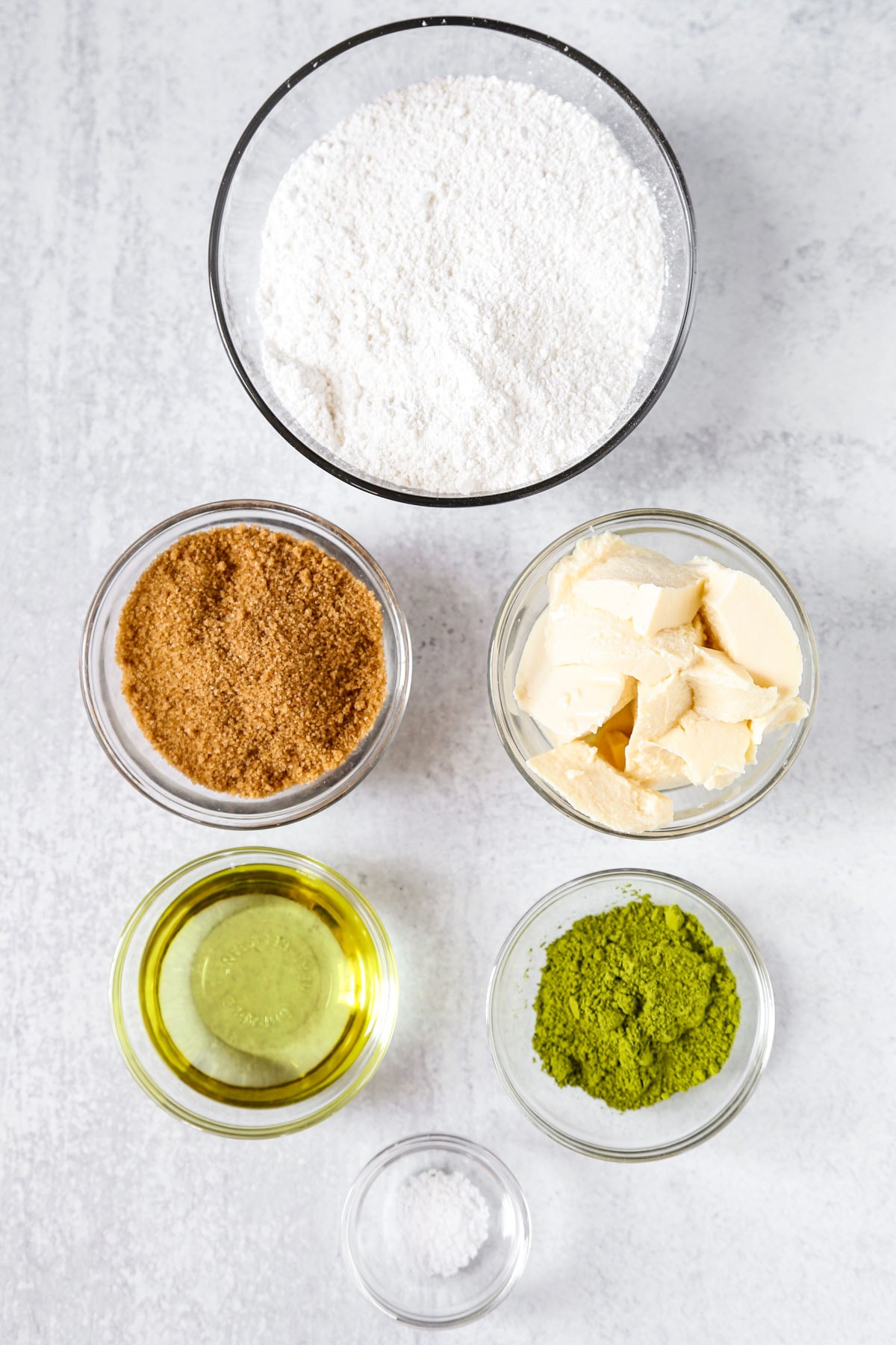 Ingredients for matcha cookies