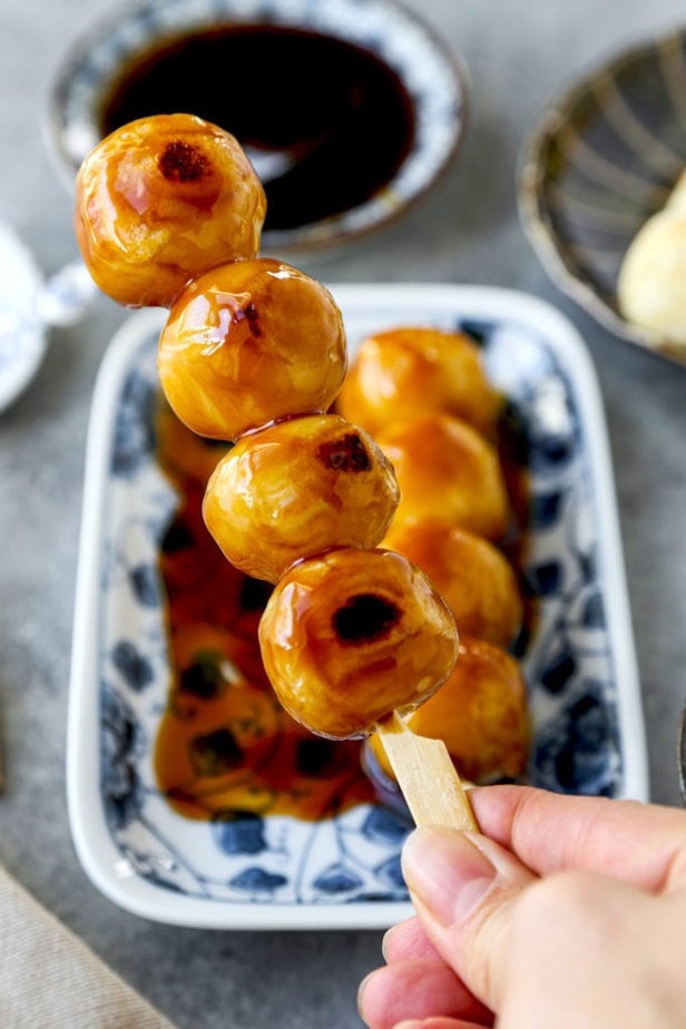 dango with sweet soy sauce glaze