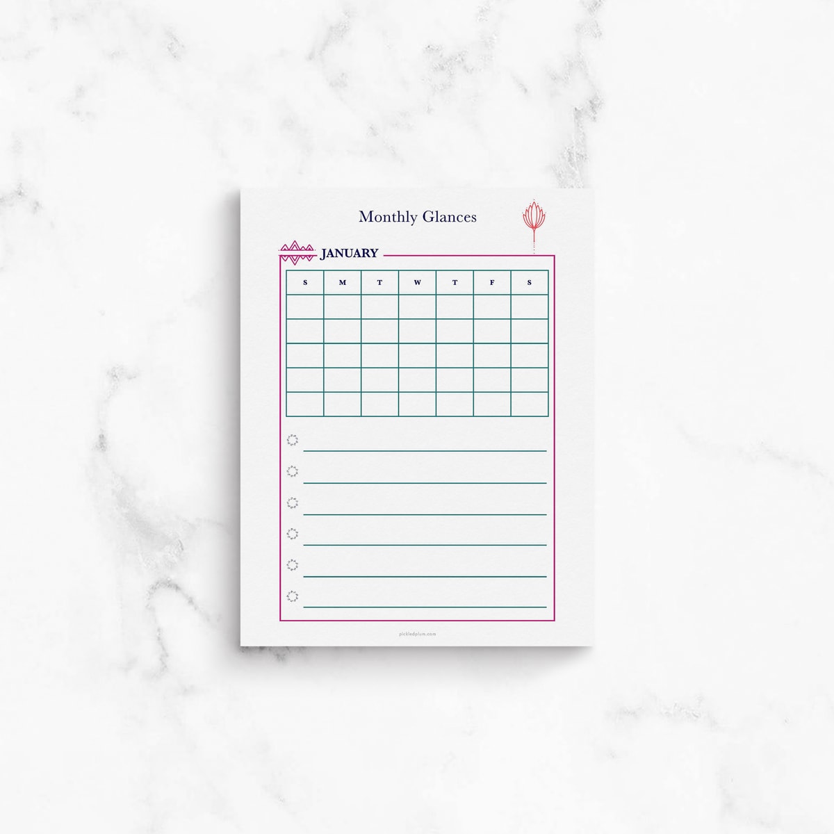 Deluxe Life Planner Printable Example Page