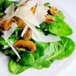 Spinach, mushrooms and parmesan salad