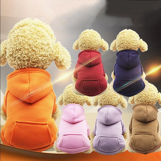 XS-2XL Pet Dog Hoodie Coat Soft Fleece Warm Puppy
